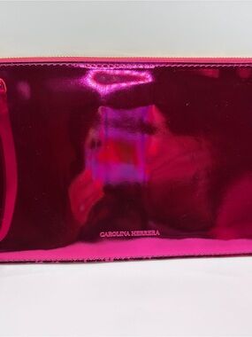 Carolina Herrera Metallic Fuchsia Wristlet Clutch